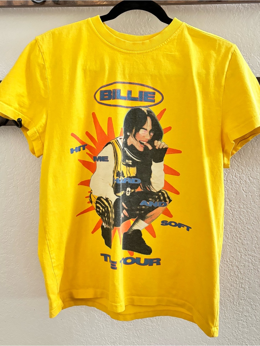 Yellow Kids Graphic T‑Shirt with Billie Eilish Tour Print 2024 2025